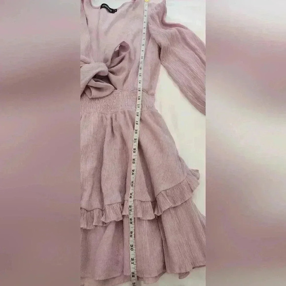 Etiquette Front Knot Mini Dress Long Sleeve size small - Picture 5 of 10